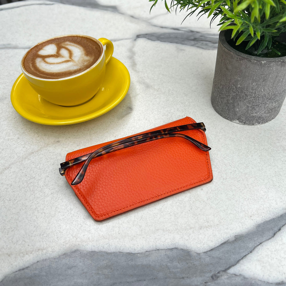 Slim Leather Glasses Case - Orange thumbnail-image-4