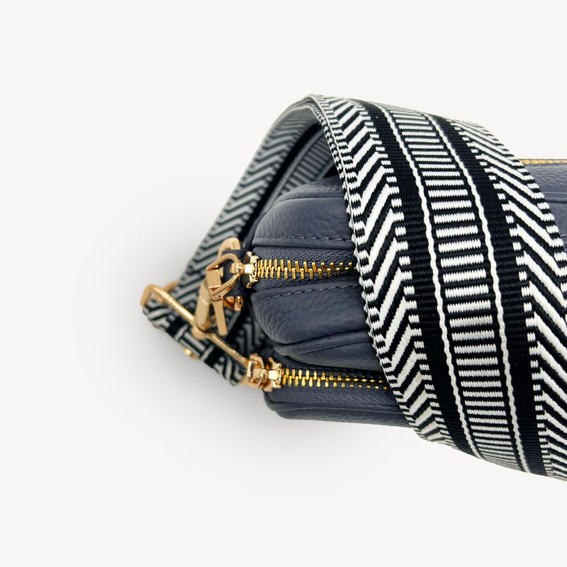 Black & White Stripe Aztec Strap