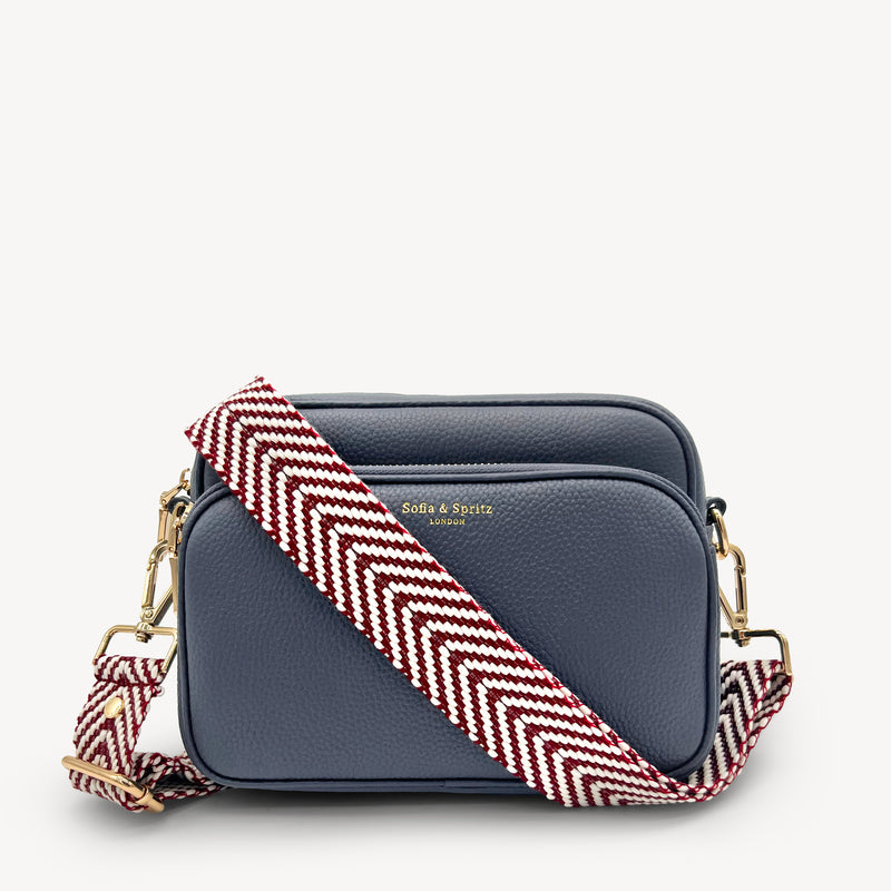 Burgundy & White Chevron Strap