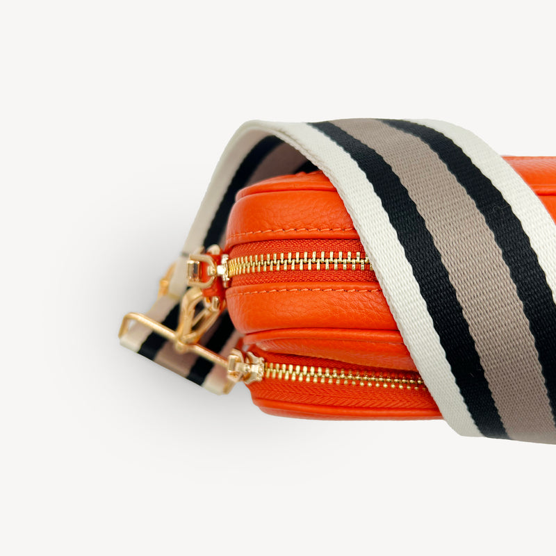 Black, Stone & Tan Stripe Strap