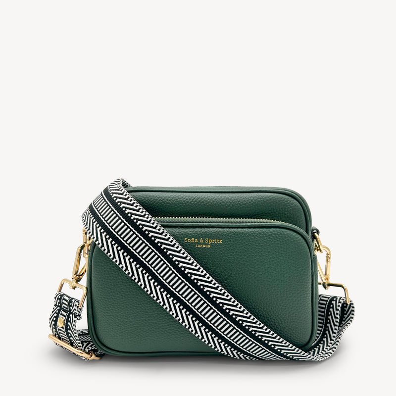 Black & White Stripe Aztec Strap