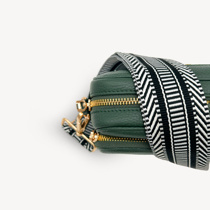 Black & White Stripe Aztec Strap