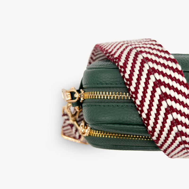 Burgundy & White Chevron Strap