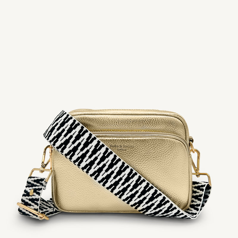 Black & White Zigzag Strap