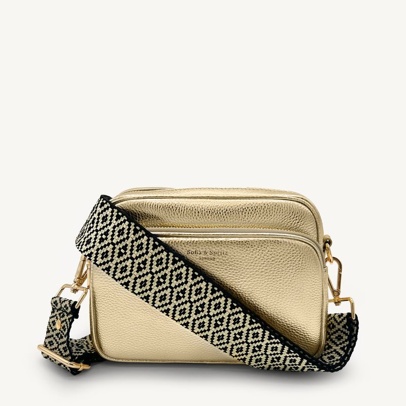 Black & Stone Embroidered Strap