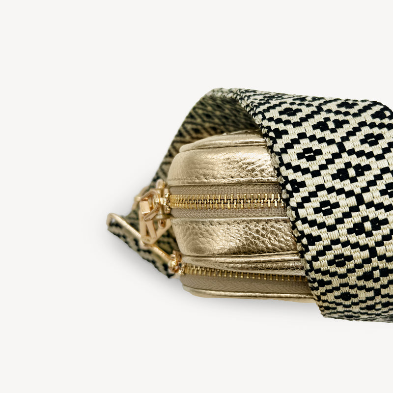 Black & Stone Embroidered Strap