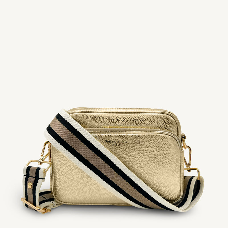 Black, Stone & Tan Stripe Strap