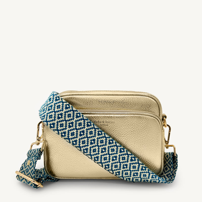 Blue & Stone Embroidered Strap