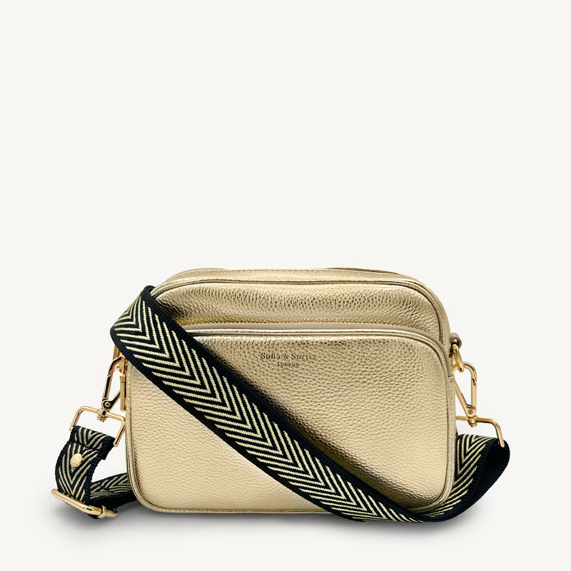 Black & Gold Chevron Strap
