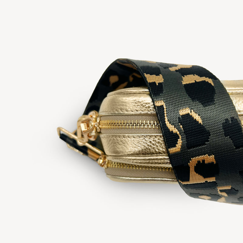Grey & Gold Leopard Strap