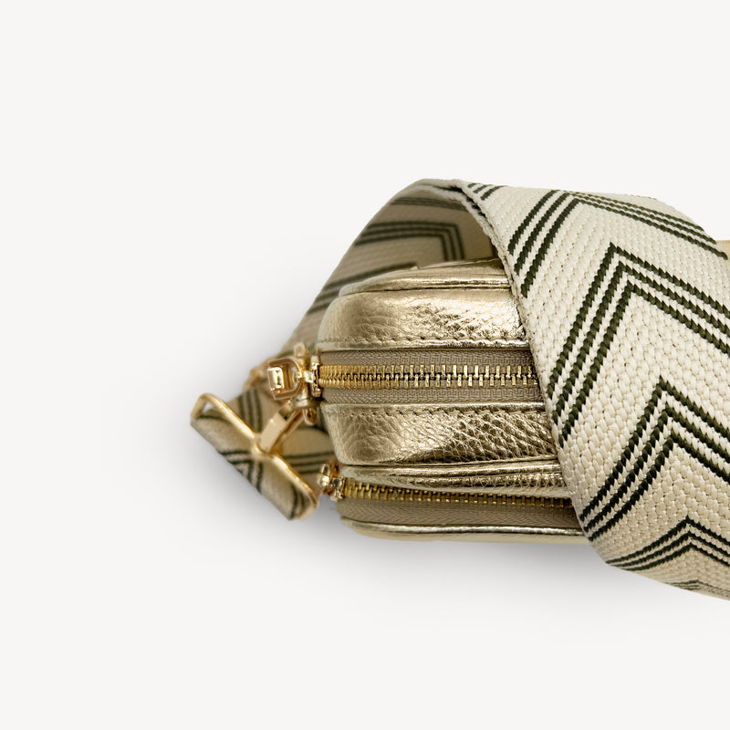 Olive Green & Stone Arrow Strap