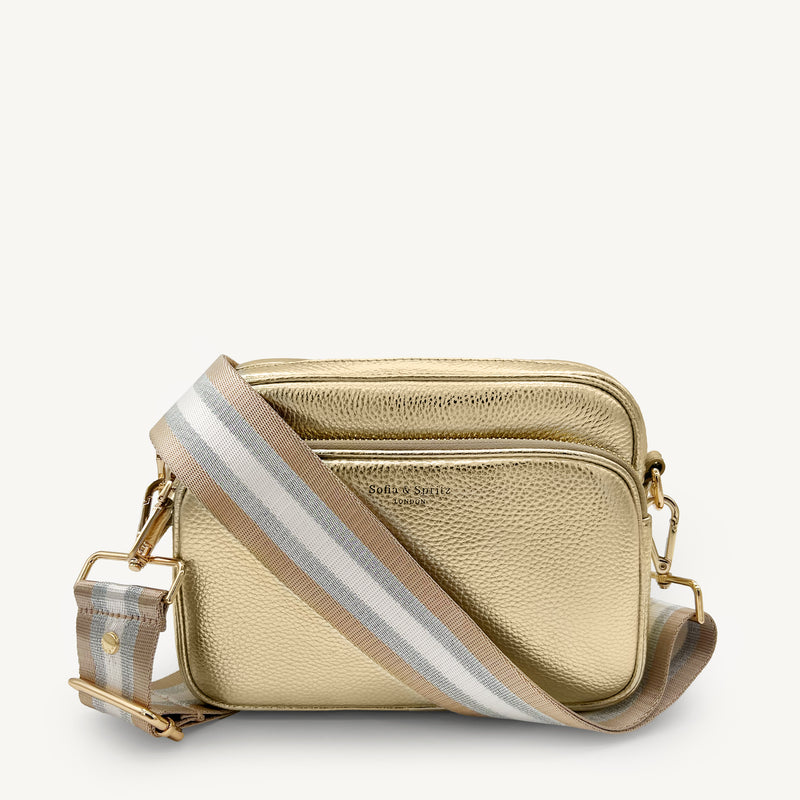 Champagne & Silver Stripe Strap