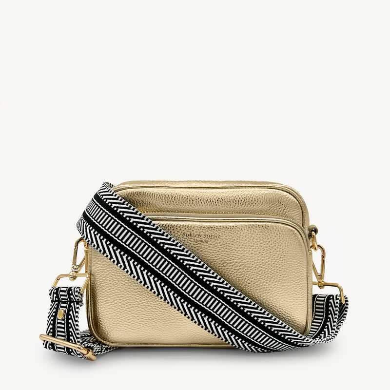 Black & White Stripe Aztec Strap