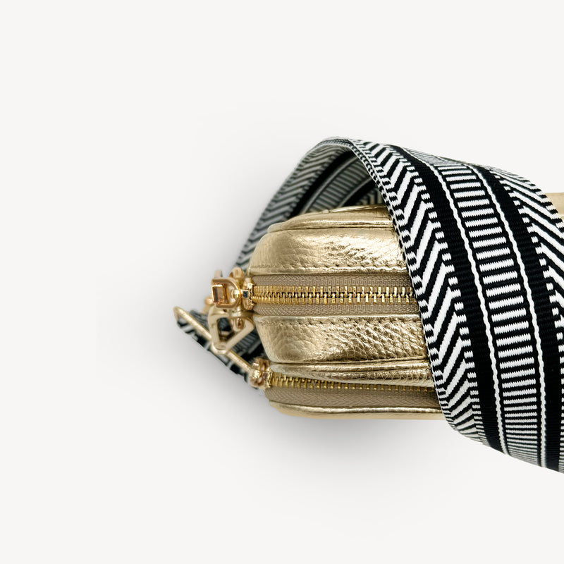 Black & White Stripe Aztec Strap