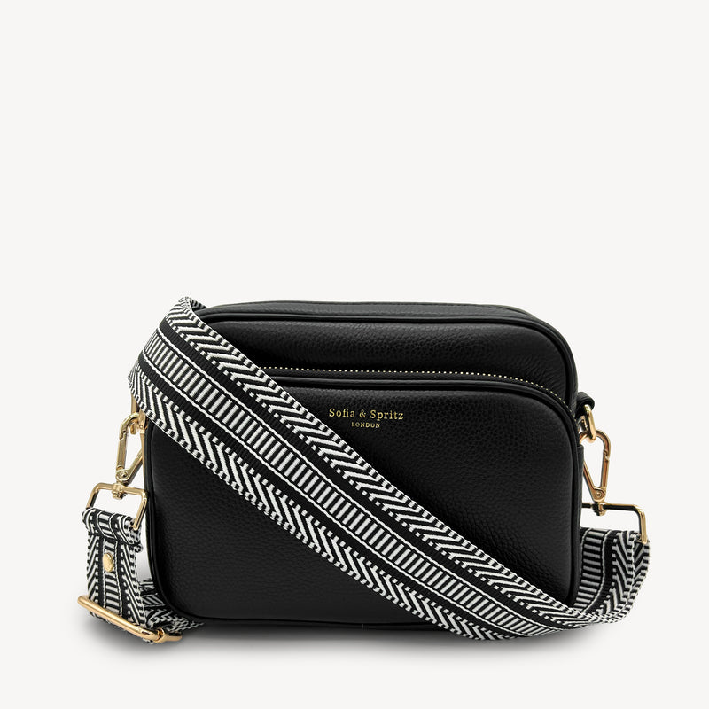 Black & White Stripe Aztec Strap