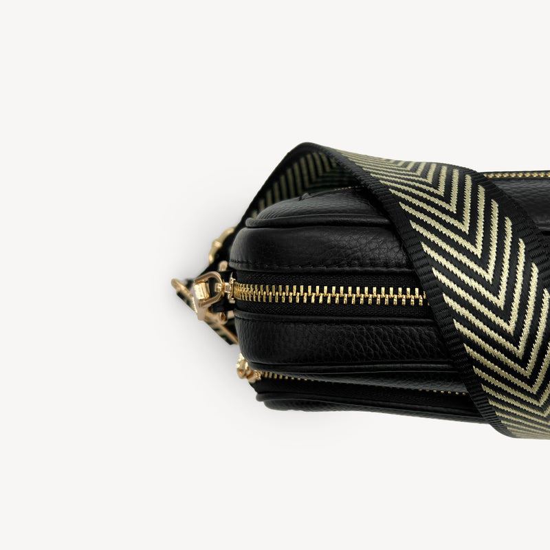Black & Gold Chevron Strap