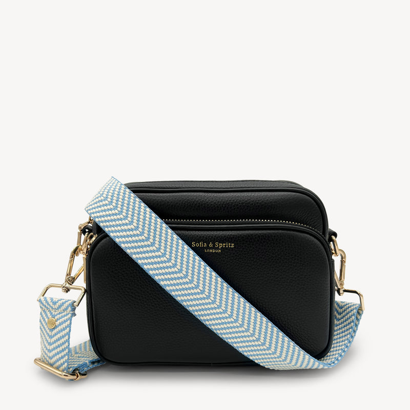 Sky Blue & White Chevron Strap