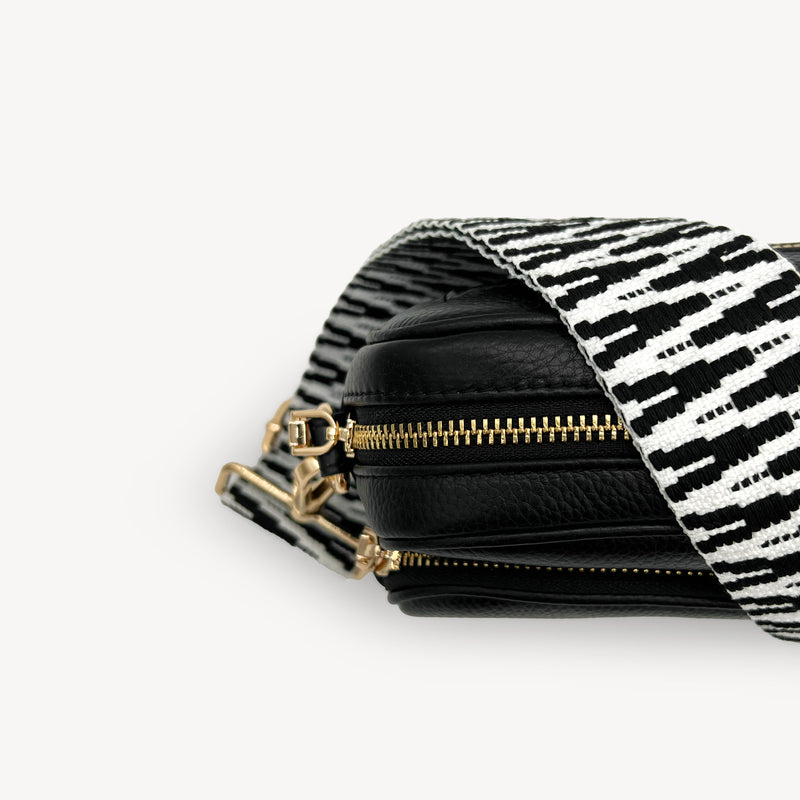 Black & White Zigzag Strap