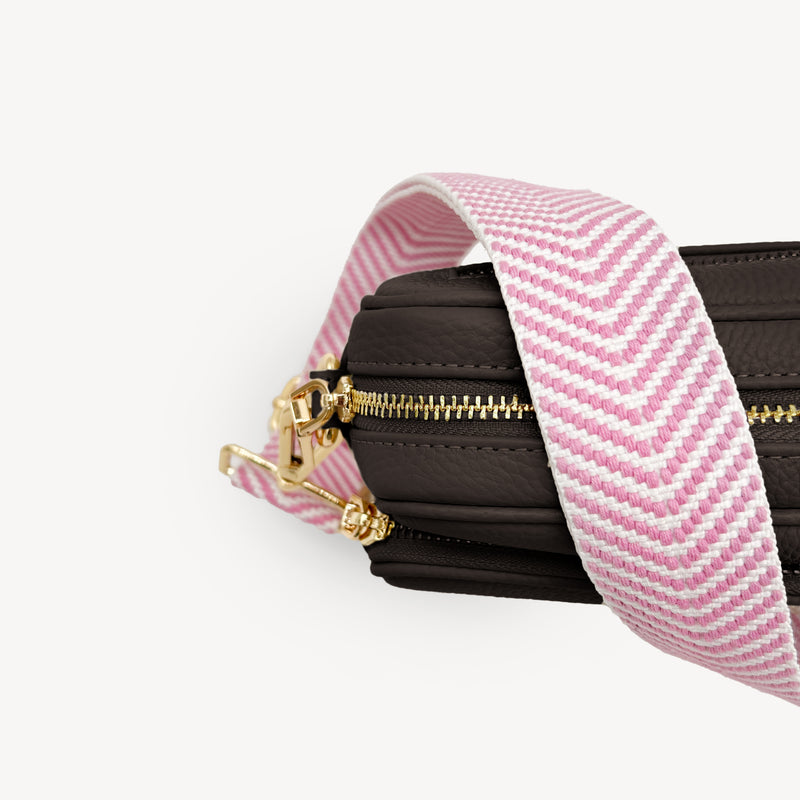 Pale Pink & White Chevron Strap