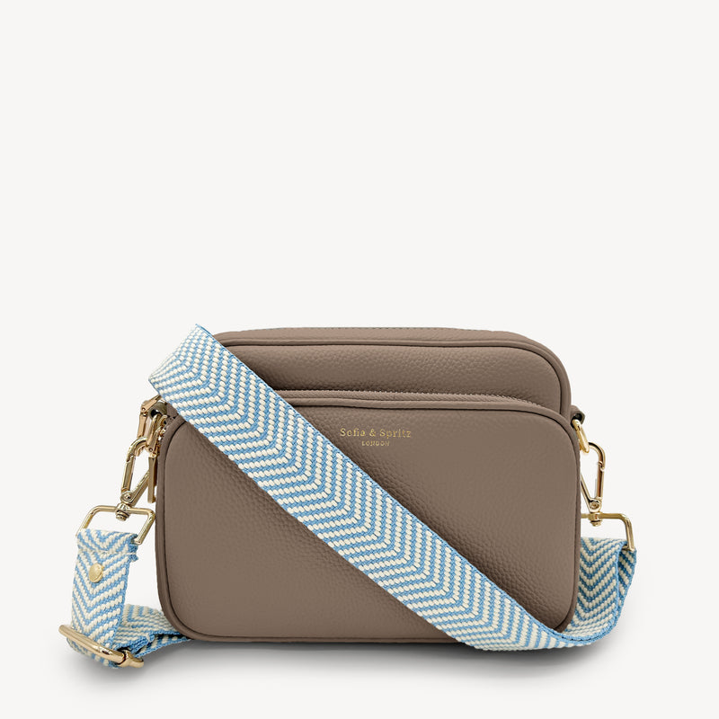 Sky Blue & White Chevron Strap