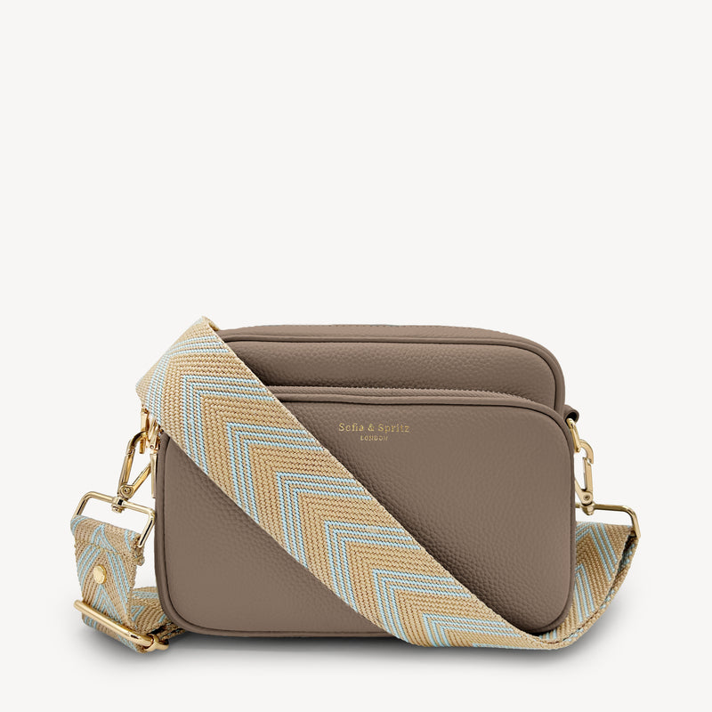 Pale Blue & Tan Arrow Strap