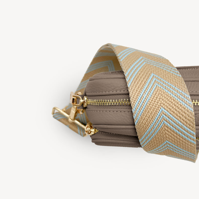 Pale Blue & Tan Arrow Strap