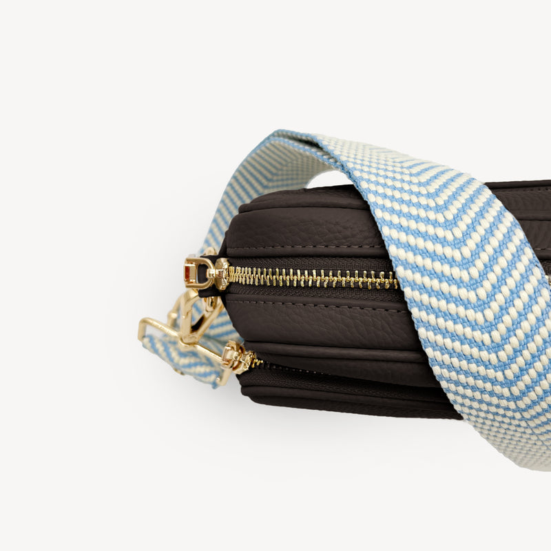 Sky Blue & White Chevron Strap