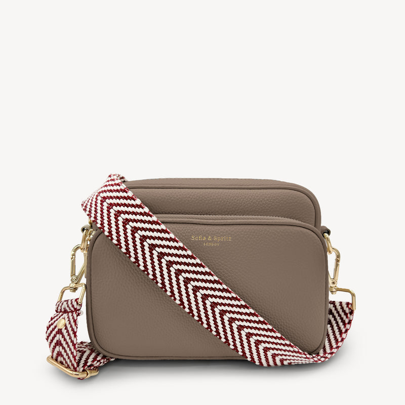 Burgundy & White Chevron Strap