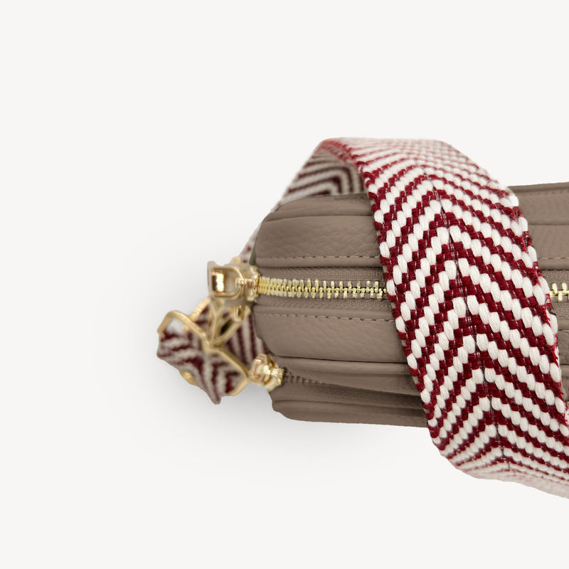 Burgundy & White Chevron Strap