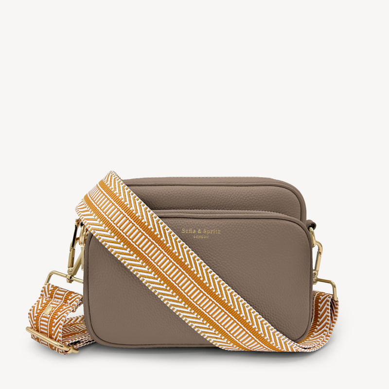 Tan & White Stripe Aztec Strap