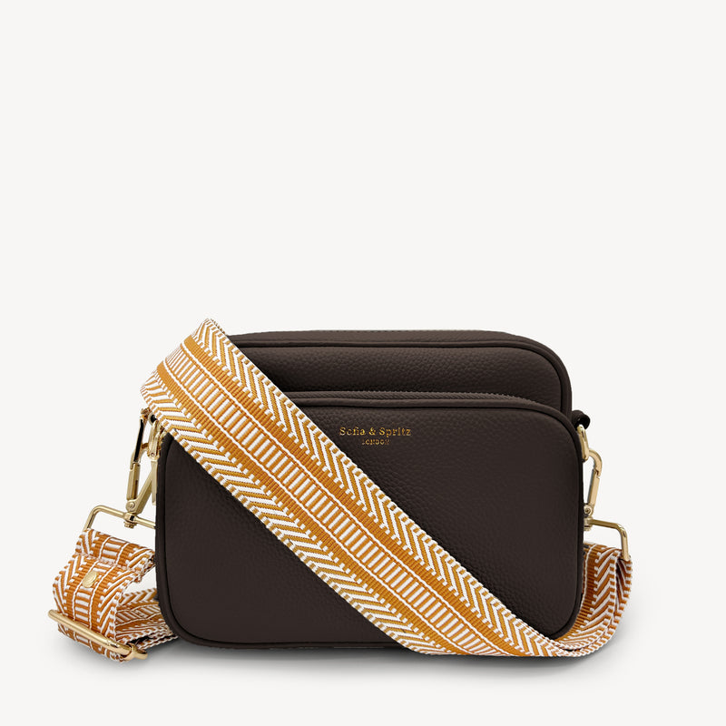 Tan & White Stripe Aztec Strap