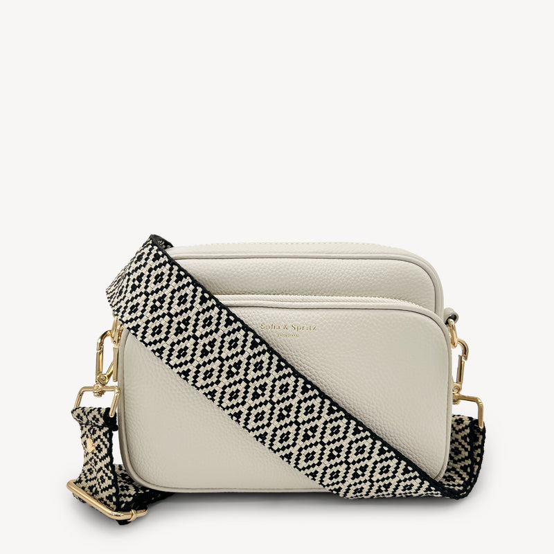 Black & Stone Embroidered Strap