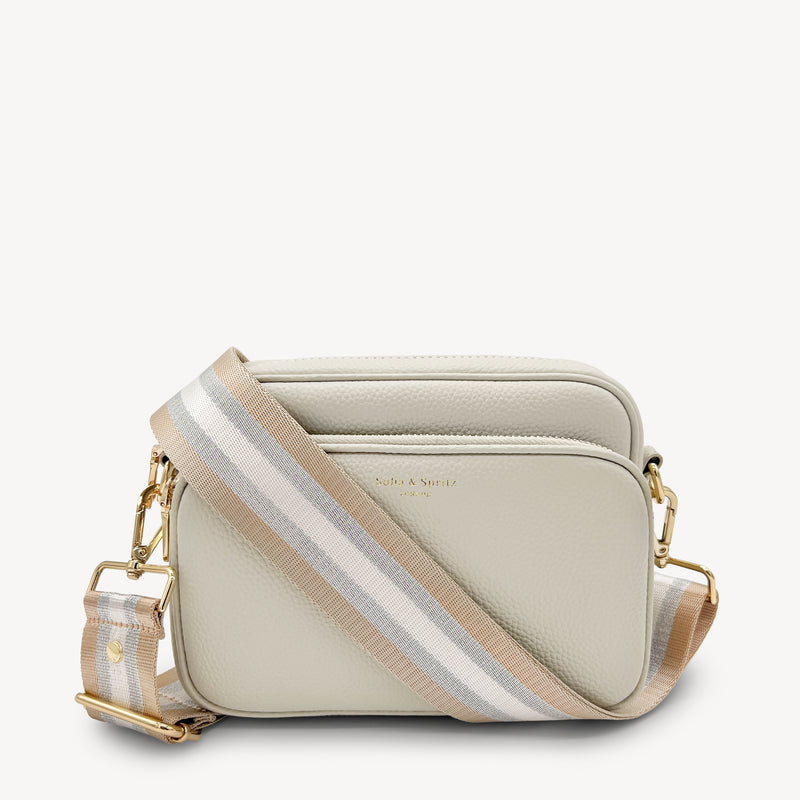 Champagne & Silver Stripe Strap