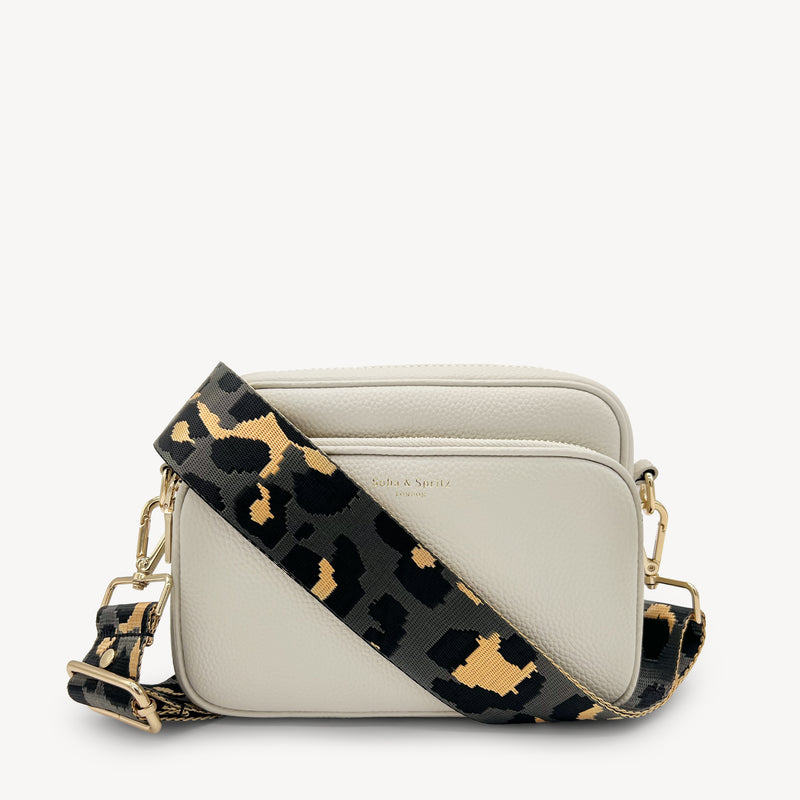 Grey & Gold Leopard Strap