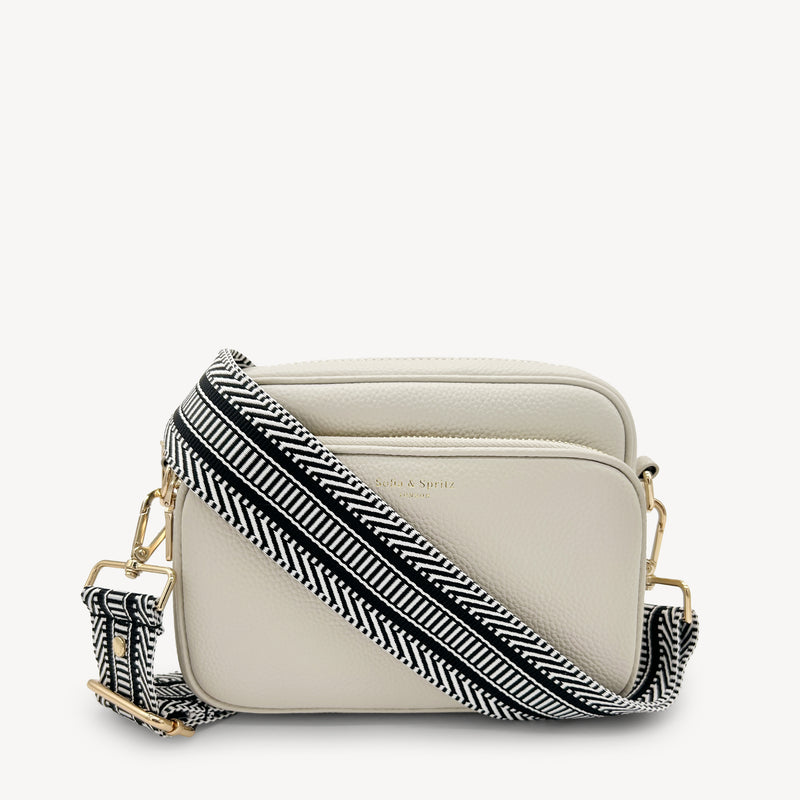 Black & White Stripe Aztec Strap