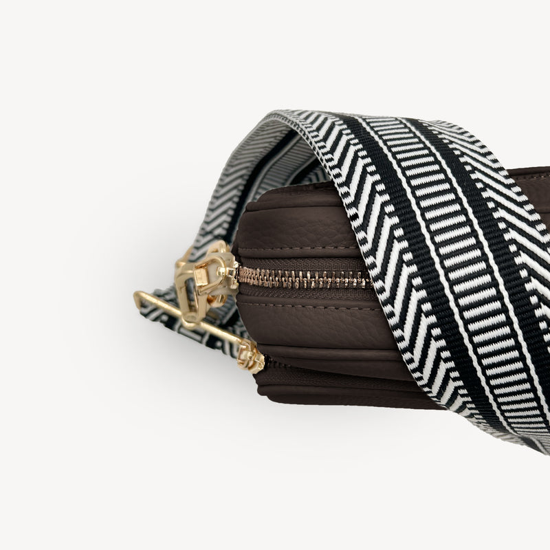 Black & White Stripe Aztec Strap