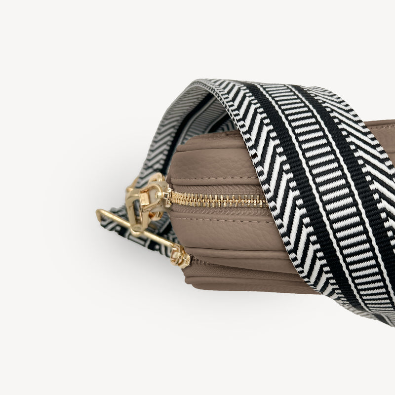 Black & White Stripe Aztec Strap