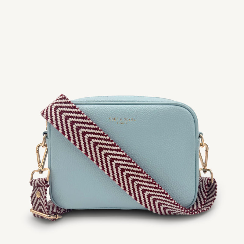 Burgundy & White Chevron Strap