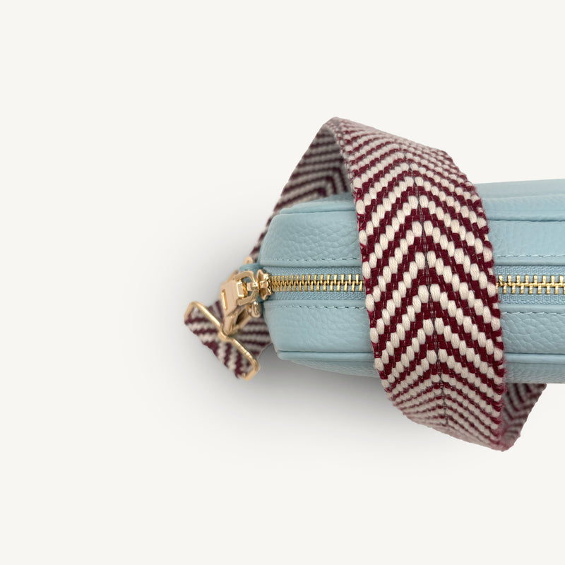 Burgundy & White Chevron Strap