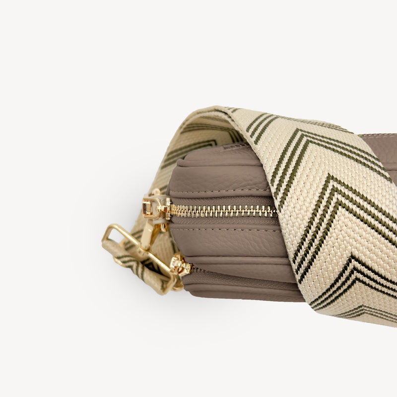 Olive Green & Stone Arrow Strap