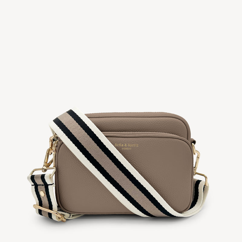 Black, Stone & Tan Stripe Strap