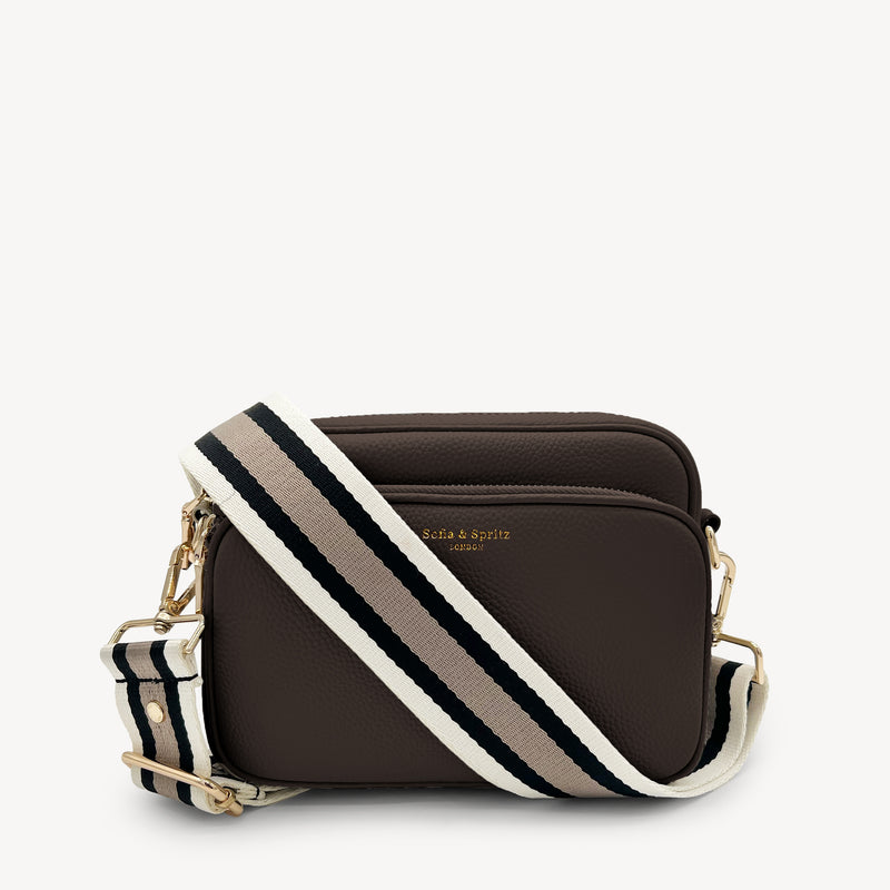 Black, Stone & Tan Stripe Strap