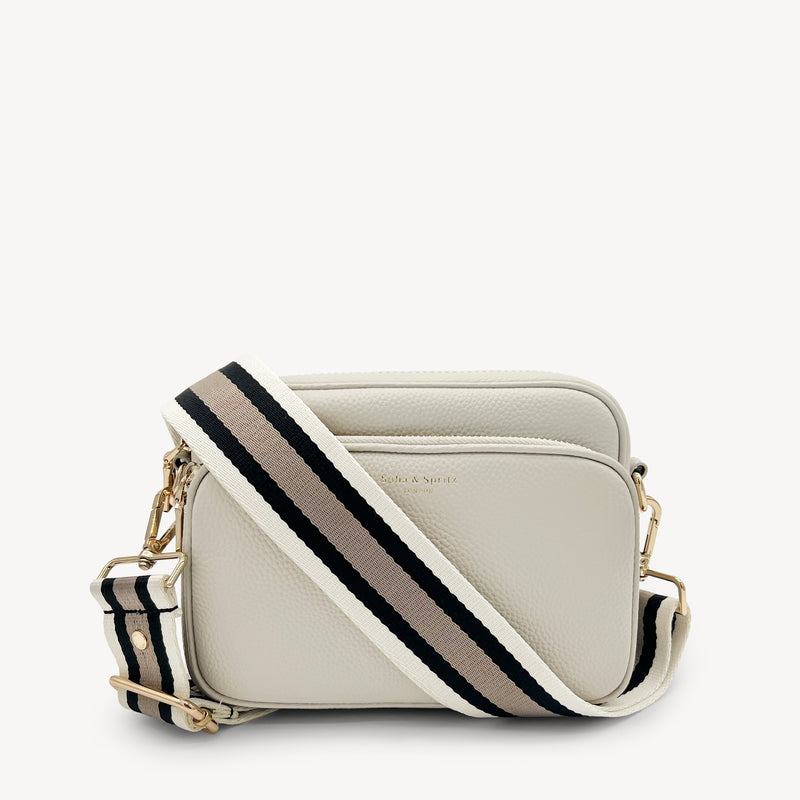 Black, Stone & Tan Stripe Strap