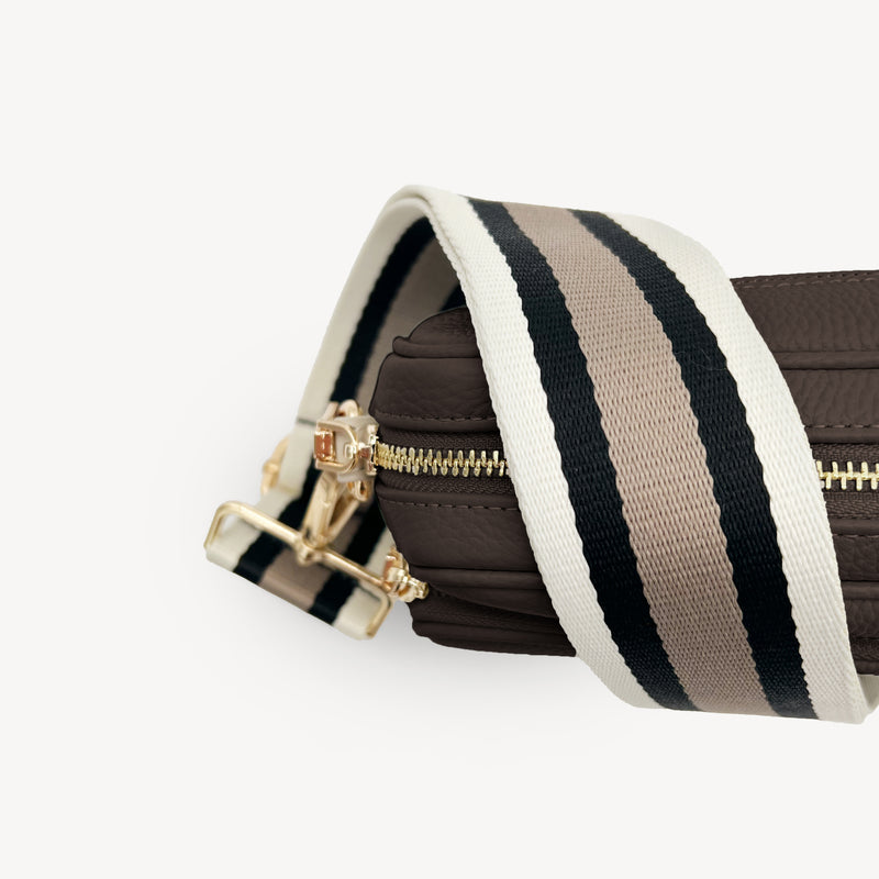 Black, Stone & Tan Stripe Strap