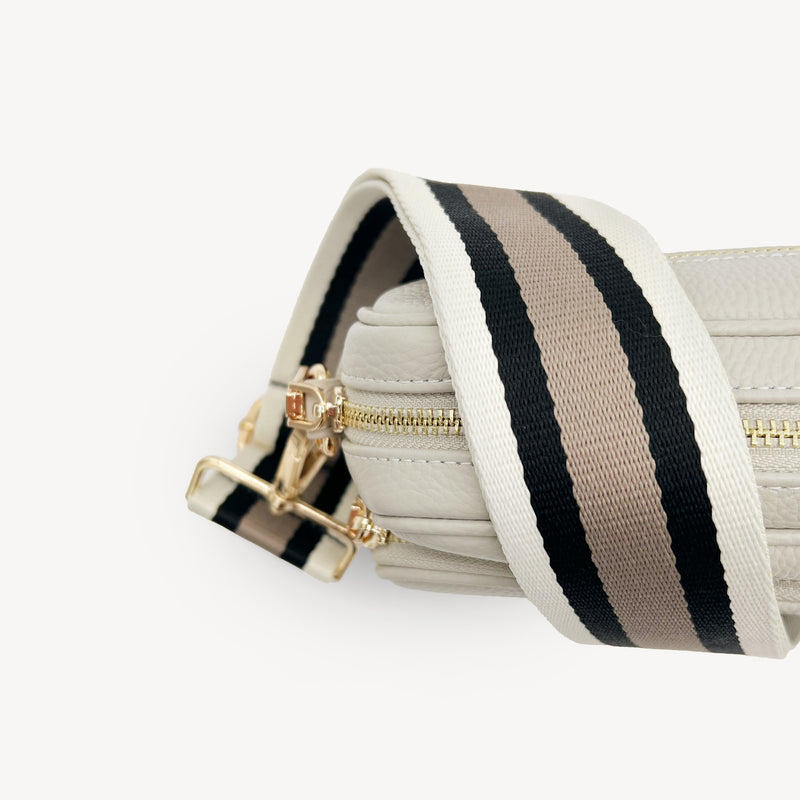 Black, Stone & Tan Stripe Strap