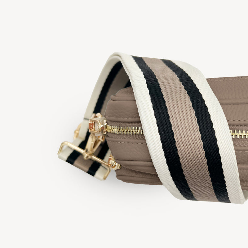 Black, Stone & Tan Stripe Strap