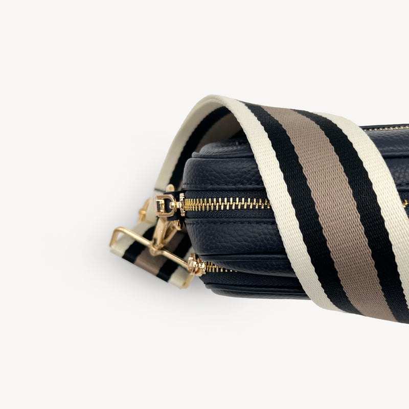 Black, Stone & Tan Stripe Strap