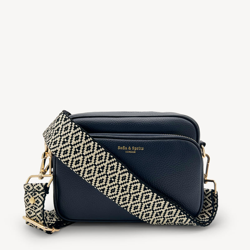 Black & Stone Embroidered Strap