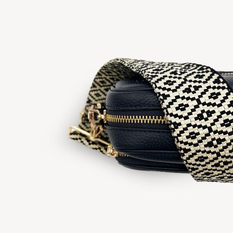 Black & Stone Embroidered Strap