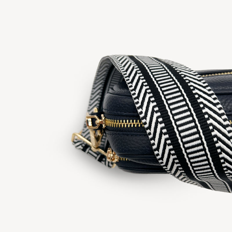 Black & White Stripe Aztec Strap